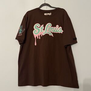 ⚾️🔥 PRO Standard St. Louis Cardinals Drip Logo Brown Graphic Tee 2XL 💧
